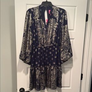 Lilly Pulitzer Navy and Gold Sequin Dress